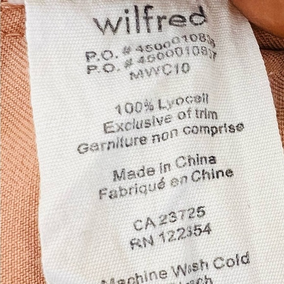 WILFRED Aritzia Casbah Pant Tan Ten 100% Lyocell - Picture 5 of 11